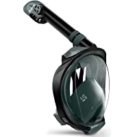 Greatever Máscara de Buceo Snorkel Esnórquel Integral Plegable Anti-Vaho Anti-Fuga Gafas Cara Completa 180 ° Vista…